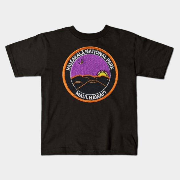 Haleakala National Park Patch Kids T-Shirt by HaleiwaNorthShoreSign